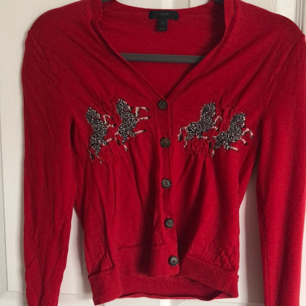 J Crew Zebra Cardigan
